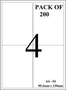 True-Ally Easy Ship Sticky Paper a4 Size Pack of 800 Labels ...