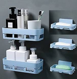 QXORE 2 PCS BATHROOM toothbrush stands plastic + 3 Bathroom Soap case holder ) Plastic Toothbrush Holder