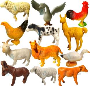 Mallexo Farm Animals Figures Toys, 12PCS Realistic Jumbo Plastic Farm  Figurines Playset Multi-Color Farm Animals Toys for Kids Set Medium Size  Educational Toys - Farm Animals Figures Toys, 12PCS Realistic Jumbo Plastic