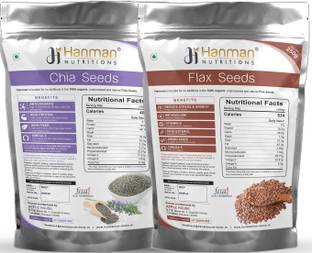 Hanman Nutritions Chia Seeds Weight Loss And Flax Seeds For Hair Growth 2 X 250g Pack Of 2 Price In India Buy Hanman Nutritions Chia Seeds Weight Loss