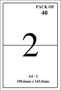 DESMAT 2 label per A4 paper sheet Self-adhesive Paper Label ...