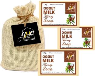 YNB YOURS NATURAL BUDDY YNB- YOURS NATURAL BUDDY Organic Coconut Milk & Honey Handmade SLS & Paraben Free Soap 120g, (Pack of 3)