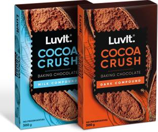 LuvIt Cocoa Crush - Milk & Dark Compound Bars | Perfect for Baking, Frosting, Chocolate Making Bars