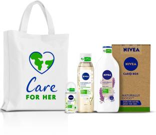 NIVEA Naturally Good Skin Care Gift Pack with Canvas Tote Bag 4 Items in the set