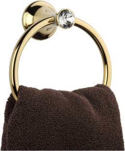 KYOTO ( ROUND ) DIAMOND CRYSTAL LOOK GOLDEN Towel Ring GOLD Finished Wall Hanging Round Ring / Towel Ring / Napkin Holder / Towel Hanger for Kitchen, Wash Area & Bathroom Accessories (Pack of 1) GOLDEN Towel Holder