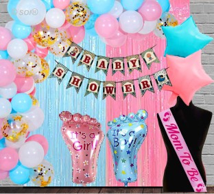 Baby Bottle Baby Shower Gender Reveal Party Decoration Boy Baby Shower Decorations Baby Shower Party Balloons Blue Confetti Balloons BABY Foil Balloon 15 PCS IT’S A Boy Baby Balloons Banner 