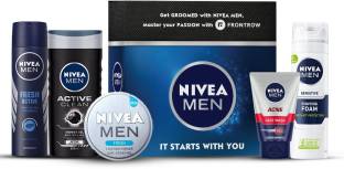 NIVEA MEN Skin Care Gift Pack with FrontRow Voucher 6 items in the set Face Wash