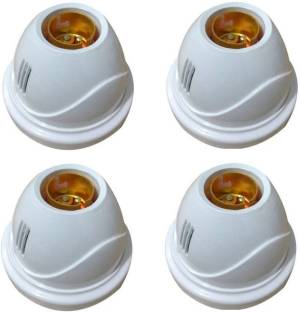 JElectricals White Fancy Bulb Holder Pack of 4 Brass Light Socket
