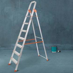 Bathla Advance Carbon 7 Step Aluminium Ladder for Home (Orange) - Aluminium Ladder