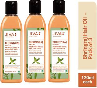 JIVA AYURVEDA Bhringraj Hair Oil - Ayurvedic Nourishing Formula For Hair Growth Naturally - 120 ml Each - Pack of 3 Hair Oil - Price in India, Buy JIVA AYURVEDA Bhringraj Hair JIVA AYURVEDA Bhringraj Hair Oil - Ayurvedic Nourishing Formula For Hair Growth Naturally - 120 ml Each - Pack of 3 Hair Oil - Price in India, Buy JIVA AYURVEDA Bhringraj Hair