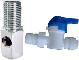 AquaDart RO Steel Inlet Ball Valve Set of ¼ Inch with Plastic Connector for Connection with Raw Water ...