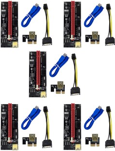 YUNKOZAND GPU Riser Adapter Card 8 Capacitors,PCIE 1X to 16X Riser Card for Bitcoin Litecoin ETH Coin Mining,PCIE Graphics Card Extension Cable,GPU Riser Card V009S 1 Pack 