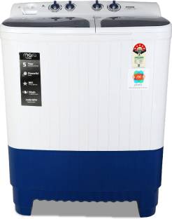 MarQ by Flipkart 8.5 kg 5 Star Rating Semi Automatic Top Load Washing Machine White, Blue