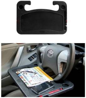 HSR Multifunction Car Steering Wheel Table Tray for Laptop, Double Sided Car Tray for Writing, Car Eating Desk with Glass Holder Cup Holder Tray Table