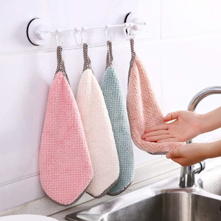 Super Absorbent Coral Fleece Multipurpose Dish Cloth Kitchen Dish Cloth 5Pcs Microfiber Cleaning Rag Reusable Household Cleaning Cloths 25×25CM 