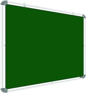 YAJNAS Non Magnetic 1.5 X 2 Feet Non-Magnetic Double Sided White Board and Chalk Board one Side White Marker and Reverse Side Green Chalk Board Surface + Duster + Marker And 30 cm Ruler - Combo Pack of 4 Units Whiteboards and Duster Combos