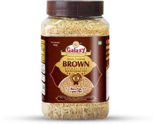 GALAXY Quick Cooking Brown 1 Kg Jar Brown Basmati Rice (Long Grain)