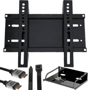 Elipho TV Wall Mount Stand Compatible for Universal BRACKET 14" to 32" tv LCD LED OLCD OLED FIXED Bracket Stand TV Wall Mount Bracket combo of Cables Tie,HDMi Cable And SetTop Box Stand (Black) Fixed TV Moun Fixed TV Mount