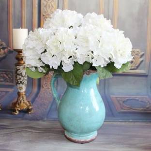well art gallery Artificial 5 Head Beautiful Flowers for Decoration Perfect Product to Your Home White Hydrangea Artificial Flower