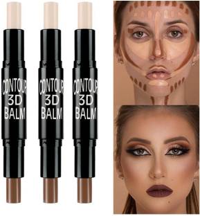 tanvi27 Dual-ended Contour Pen Stick Lasting Highlight Concealer Face Makeup Beauty ProductsLight Skin+Coffee Concealer
