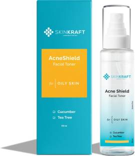 Skinkraft AcneShield Facial Toner - For Oily Skin - Gently Exfoliates Skin - Clears Excess Oil - Curbs Acne Development - Dermatologist Approved - 100 ml Men & Women