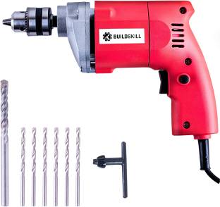 BUILDSKILL 10MM Professional Powerful Heavy Drill Machine with 7 High Quality Bits BED1100_RedBits Pis...