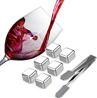 whiskey stones metal ice cube Stainless Steel Ice Cubes for Wine,ice cubes reusable Chilling whiskey stones gift set of6 