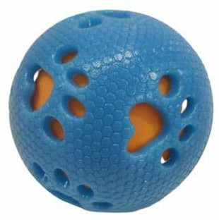 blue squeaky dog ball
