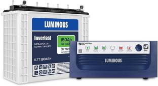 LUMINOUS Inverlast ILTT 18048N 150Ah Tall Tubular Inverter Battery With Eco Watt Neo 1050 Square Wave Inverter Tubular Inverter Battery