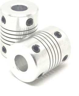 Uxcell a13052700ux0274 6mmx8mm Bore Stainless Steel Robot Motor Wheel Coupling Coupler 6mm to 8mm 