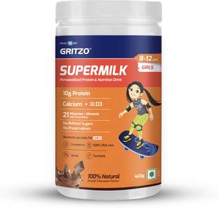 Gritzo SuperMilk 8-12y (Girls) Kids Nutrition & Health Drink Powder for Kids Growth Nutrition Drink