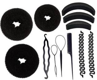 BELLA HARARO Hair Styling tools Hair Puff Up Maker Donut Magic Bun Topsy Tail Ponytail Holder Banana Clip Hair Accessory Set (Pack of 12) Hair Accessory Set