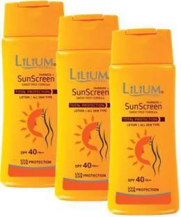 LILIUM Herbal Sun Screen Body Lotion Pack of 3 - SPF 20 PA+