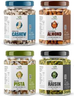 Greenfinity Dry Fruits Combo Pack - (200g * 4) 800g (Almonds, Cashews, Pistachios, Raisins) - All Premium Cashews, Raisins, Almonds, Pistachios