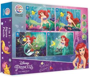 RATNA'S 4 in 1 Disney Princess Ariel Jigsaw puzzle for kids.(4 * 35 pieces each)
