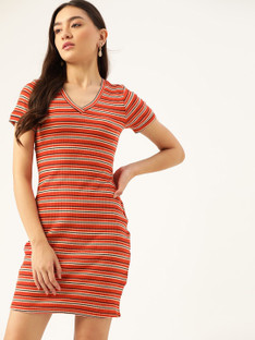 Dressberry Women T Shirt Red Dress 