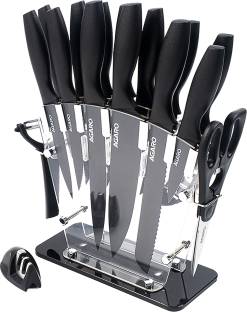 AGARO 33520 Multi Utility SS Black Professional Kitchen All -In-One Knife Set with Scissors Kitchen Tool Set