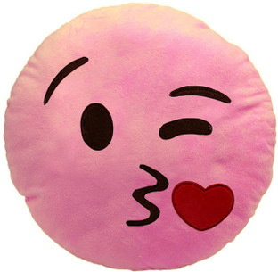 pink emoji pillow
