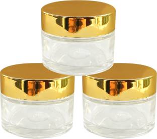 nsb herbals Glass Cosmetic Cream Containers / Jars With Gold Cap For Cream, Balm, Face Scrub  - 50 ml Glass Utility Container