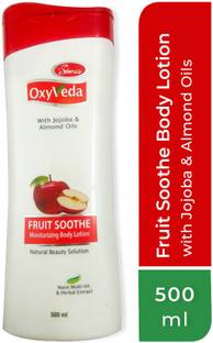 Simco Oxyveda Fruit Soothe Nourishing Body Lotion, 500 ml | Deep Absorbing Body Lotion with Jojoba & Almond Oils | Moisturizing Body Lotion for Silky & Smooth Skin