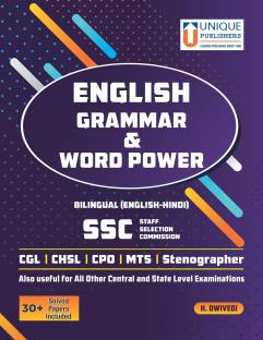 SSC English Grammar and Word Power (Bilingual English-Hindi)