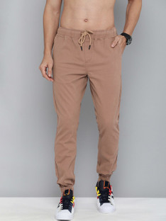 HERE\u0026NOW Regular Fit Men Khaki Trousers 