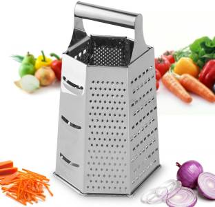 Coco Kitchen Full Stainless Steel Grater Chipser with Steel Handle – 6 in 1 Vegetable Grater & Slicer