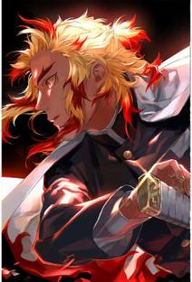 rengoku kyojuro anime demon slayer kimetsu no yaiba matte finish poster paper print animation cartoons posters in india buy art film design movie music nature and educational paintings wallpapers at