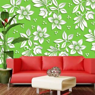 ALL DECORATIVE DESIGN Floral & Botanical Green Wallpaper Price in India -  Buy ALL DECORATIVE DESIGN Floral & Botanical Green Wallpaper online at  