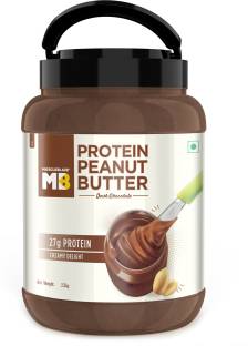 MUSCLEBLAZE High Protein Peanut Butter with Whey Protein Concentrate, Creamy, 27 g Protein, No Added Salt, Dark Chocolate Spread 2.5 kg