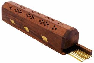 Arif INT Handcrafted Wooden Sheesham Wood Incense Stick Holder Agarbatti Stand (Brown) 1
