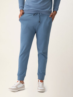 Damensch Solid Men Blue Track Pants 