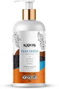 Kayos Botanicals Pure Flaxseed Hair Gel for Curly Hair with Flaxseed, Castor Oil & Vitamin E - Sulfate & Paraben Free