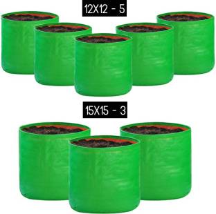 SCOTMEN UV Stabilized Terrace gardening 12x12 Pack of 5 and 15x15 set of 3 Grow Bag